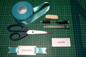 Materiale segnaposto da tovagliolo