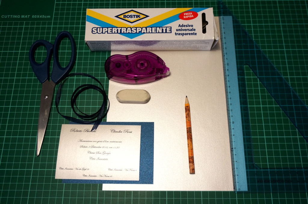 materiali busta origami punta asimmetrica